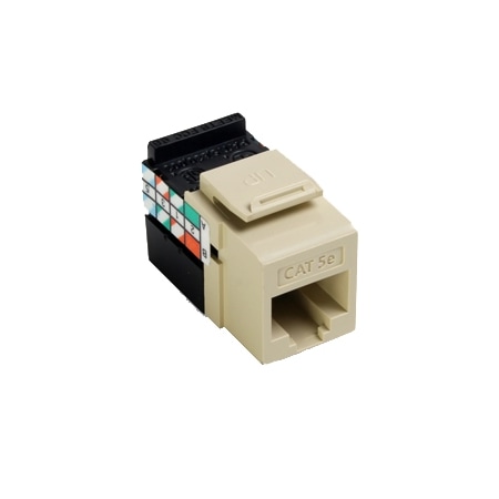 Leviton 1-Port Mod Jack 110 8W8P Utp, T568A/B Cat5E Quickport, Gigamax Ivory 5G108-RI5